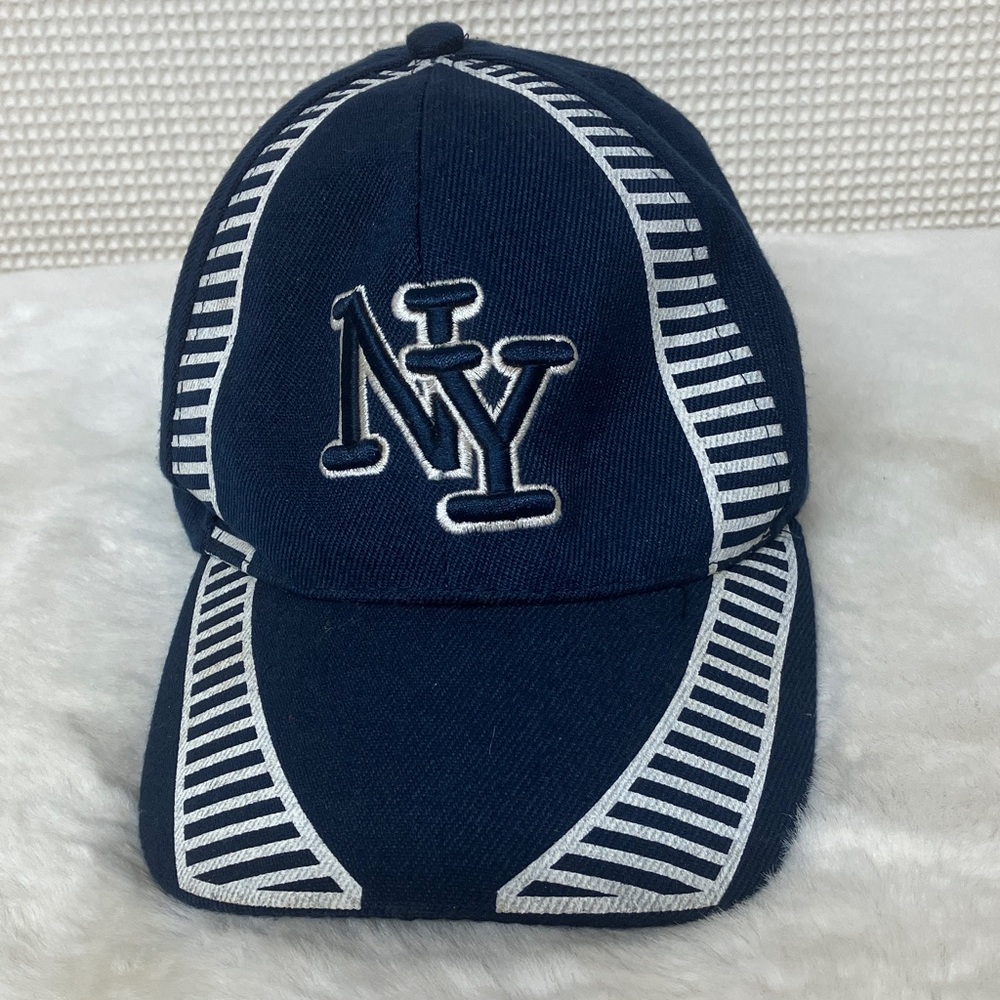 NY Cap with White Stripes